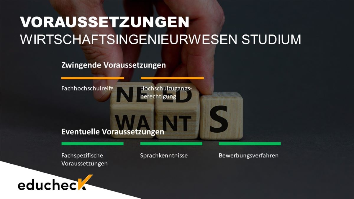Zwingende und eventuelle Voraussetzungen für ein Wirtschaftsingenieurwesen Studium